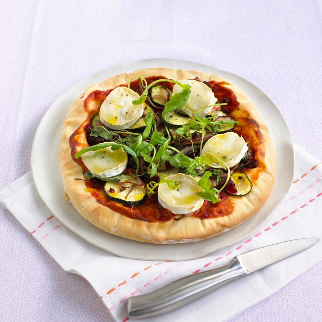 Beetroot, Zucchini and Goat's Cheese Pizzas
