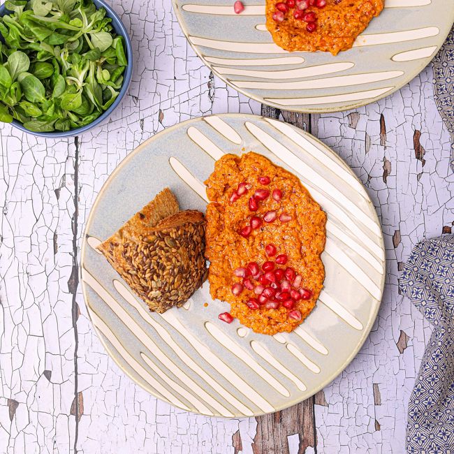 Muhammara with Capsicum, Walnuts and Pomegranate Molasses