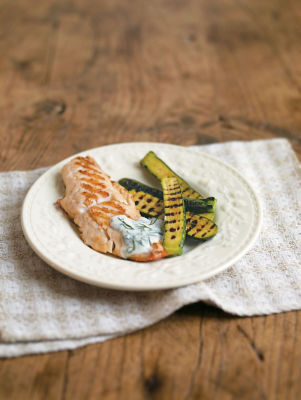 Grilled Red Mullet With Yogurt Dill Sauce