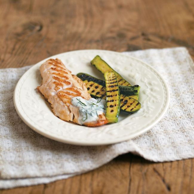 Grilled Red Mullet With Yoghurt Dill Sauce