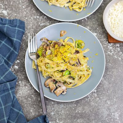 Mushroom & Brussels Sprout Fettuccine