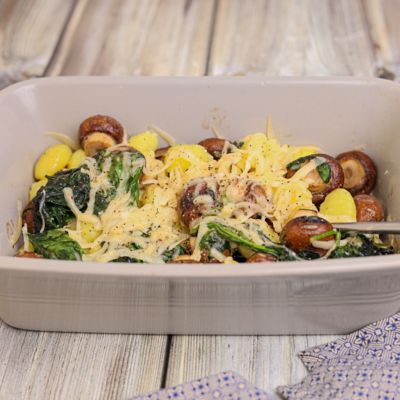 Mushroom & Spinach Gnocchi Bake