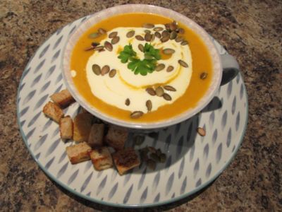 Chorizo, Sweet Potato & Pumpkin Soup