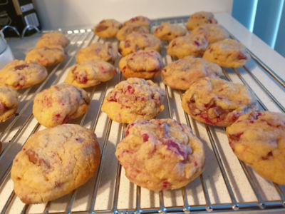 Raspberry choc chip biscuits