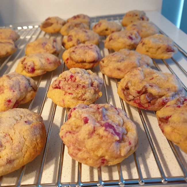 Raspberry choc chip biscuits