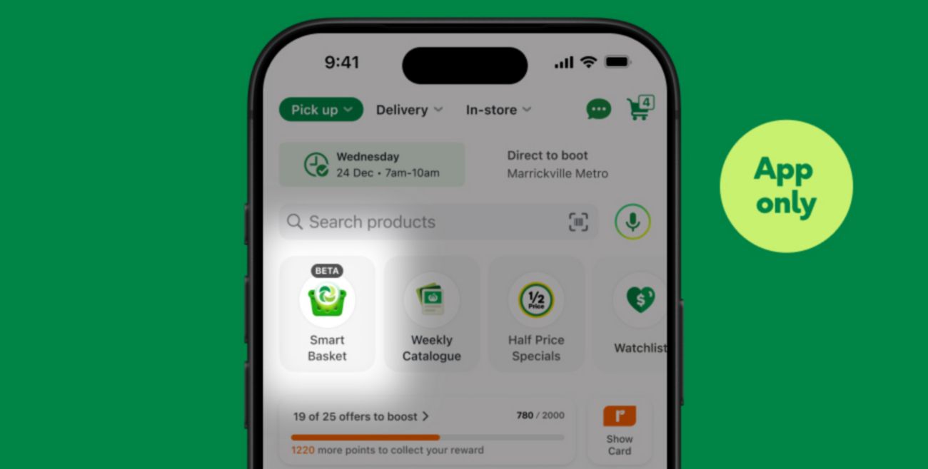 Get your basket ready to shop with just one tap
