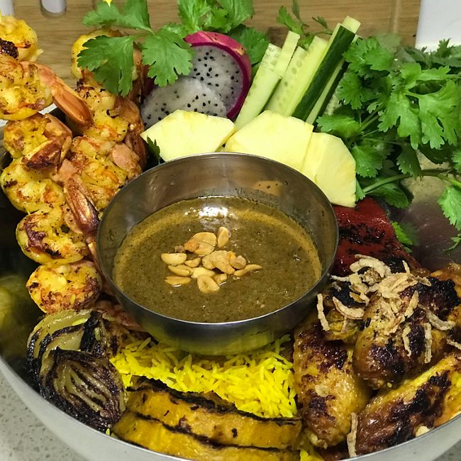 Satay Chicken Wing Bowl