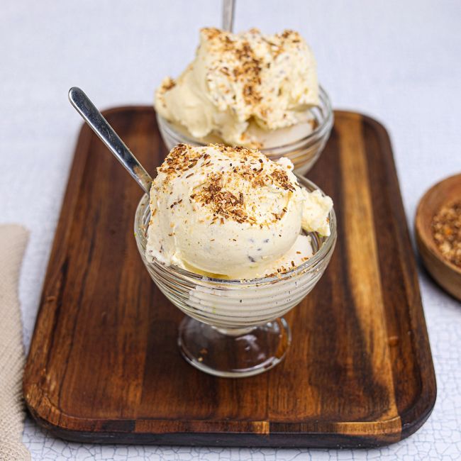 No Churn Toasted Coconut Ice Cream