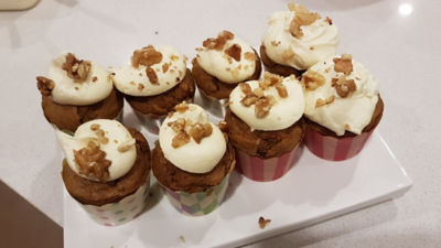 Carrot Cake Cupcakes with a Zesty Frosting