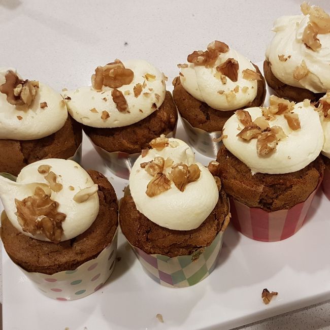 Carrot Cake Cupcakes with a Zesty Frosting