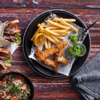 Old English Fish 'N' Chips With Mushy Peas