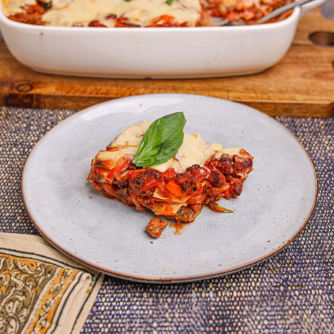 One Pan Veggie Mince Lasagna