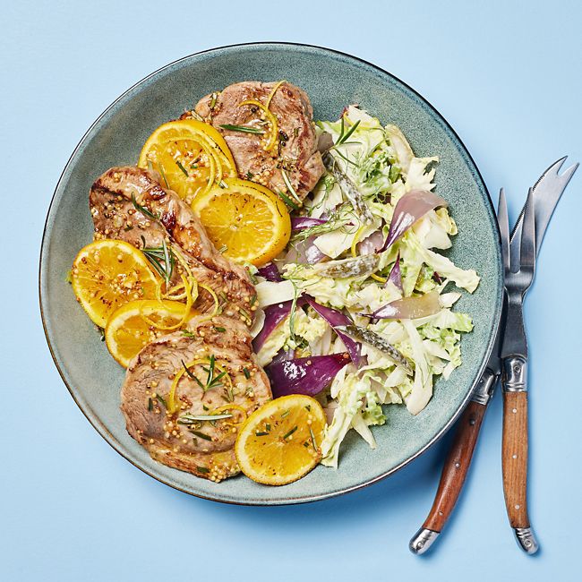 Orange & Rosemary Pork With Fennel Slaw