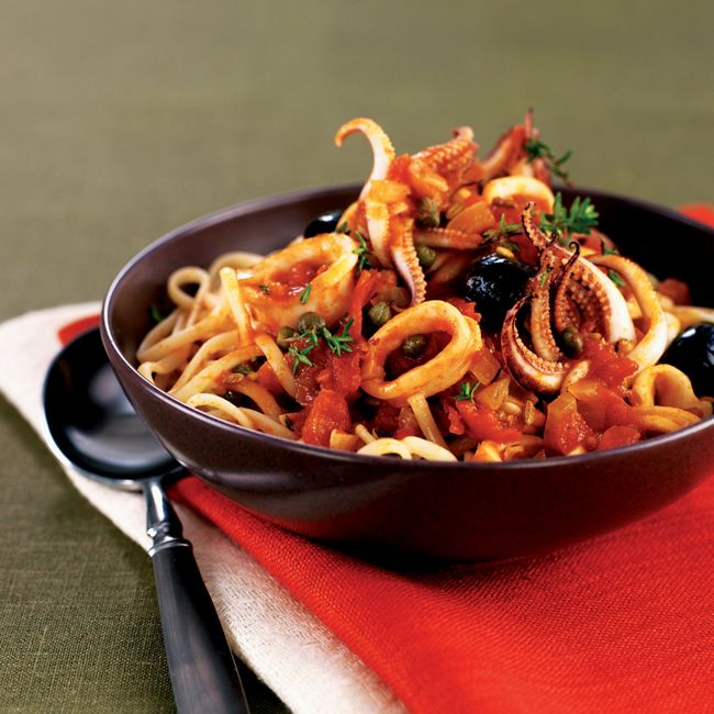 Squid In Puttanesca Sauce