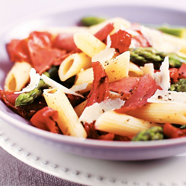 Penne With Asparagus & Pastrami