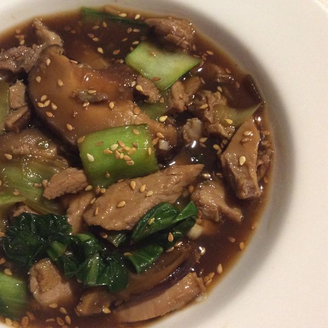 Pork Mushroom and Bok Choy