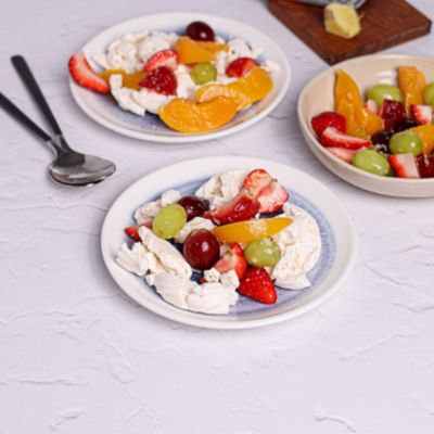 Peach & Ginger Fruit Salad with Meringue