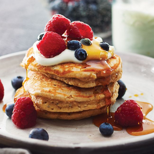 Peanut Butter Chia Pancakes