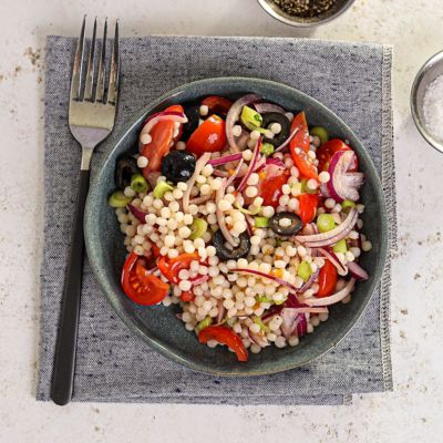 Pearl Couscous with Olives