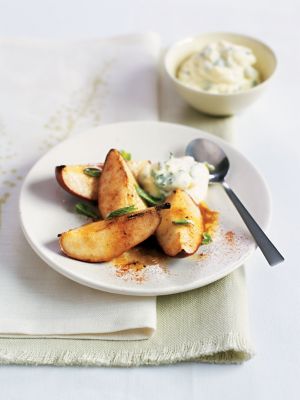 Pears With Minted Mascarpone
