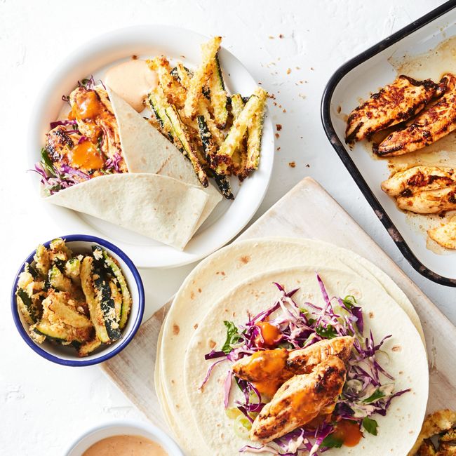PERi PERi Chicken Wraps with Zucchini Fries