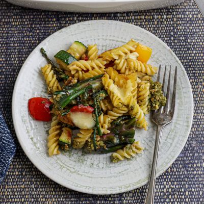 Pesto & Roasted Vegetable Pasta Bake