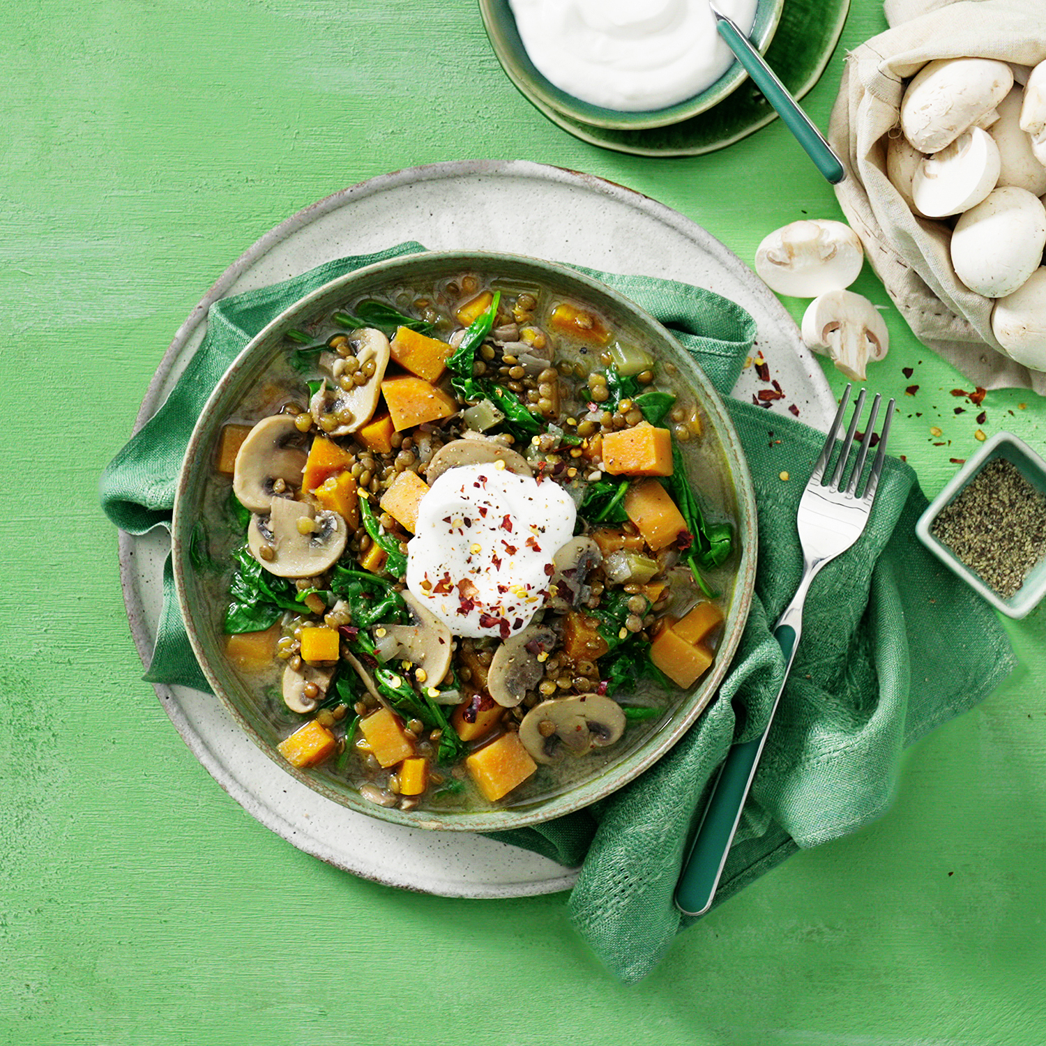 Mushroom & Lentil Stew