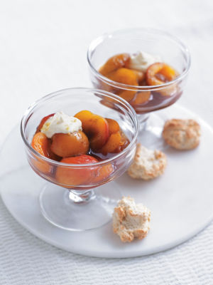 Apricots With Lemon Cream And Soft Amaretti