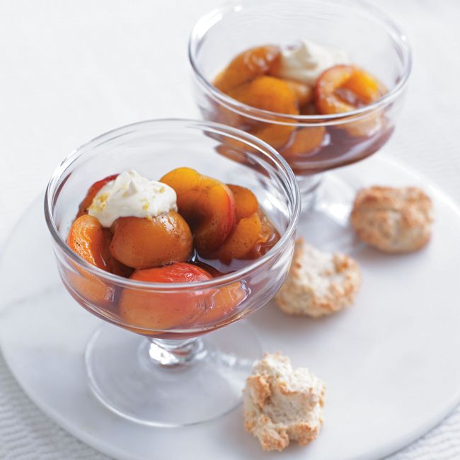 Apricots With Lemon Cream & Soft Amaretti