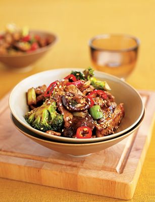 Pork With Broccoli & Mushrooms