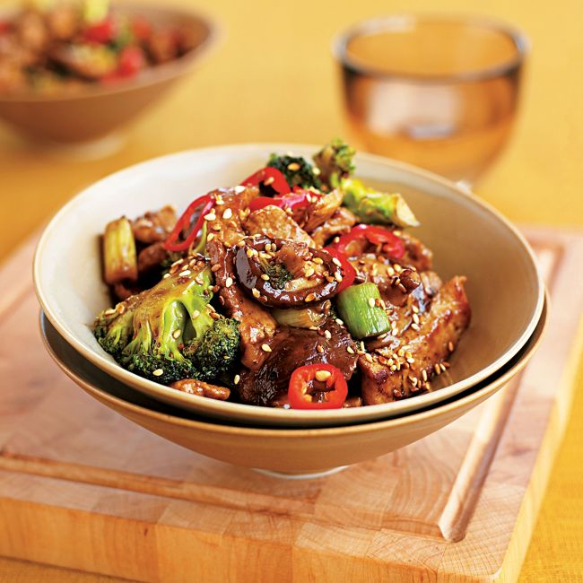 Pork With Broccoli & Mushrooms