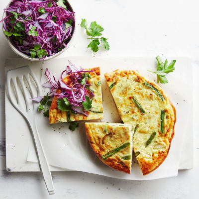Potato tortilla with pickled cabbage
