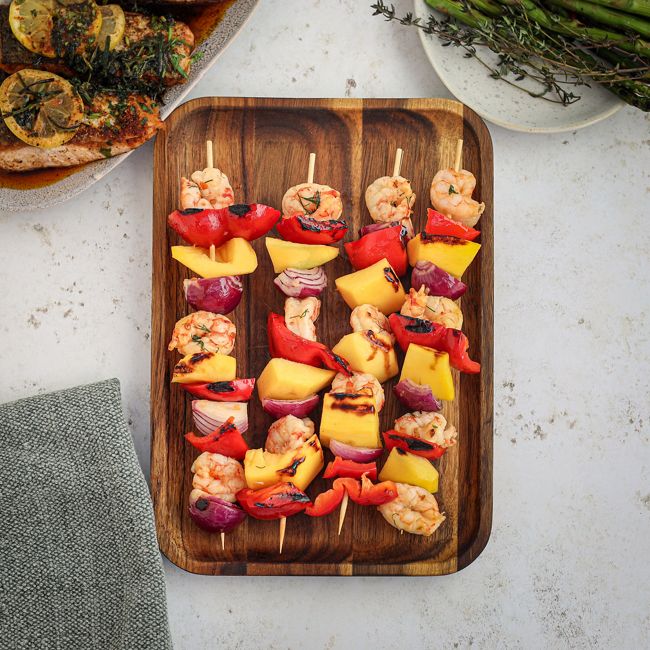Prawn, Capsicum & Mango Skewers