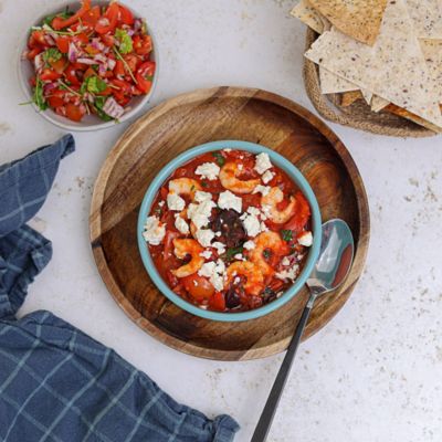 Prawn Saganaki with Olives