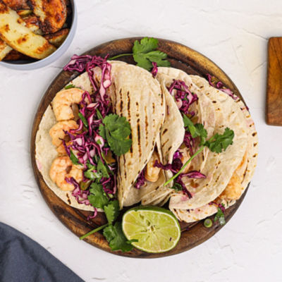 Prawn Tacos with Red Cabbage Slaw