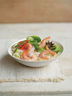 Spiced Prawn, Coconut And Banh Pho Pot
