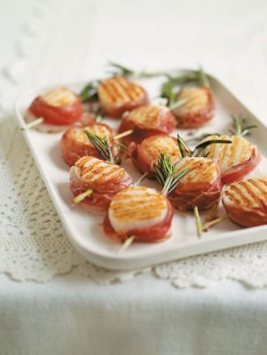 Prosciutto, Scallop & Rosemary Skewers