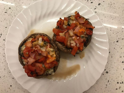 Blue cheese and bacon stuffed mushrooms