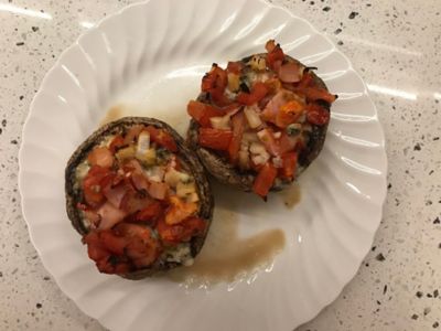 Blue cheese and bacon stuffed mushrooms