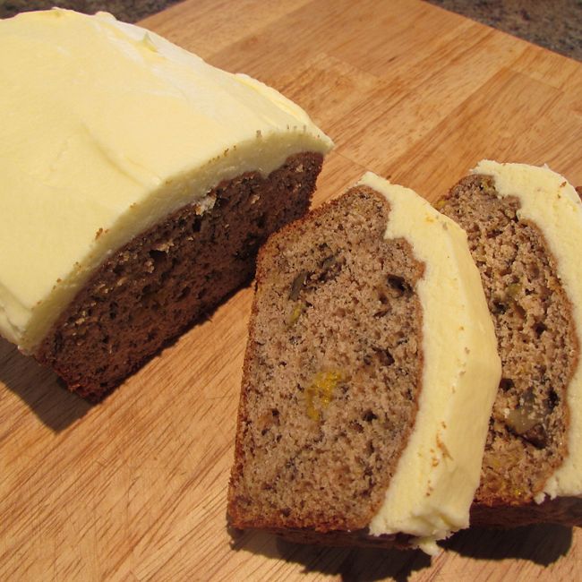 Banana & Walnut Loaf with Cream Cheese Frosting