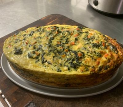 Roast Chicken and Vegetable Frittatta With Brie