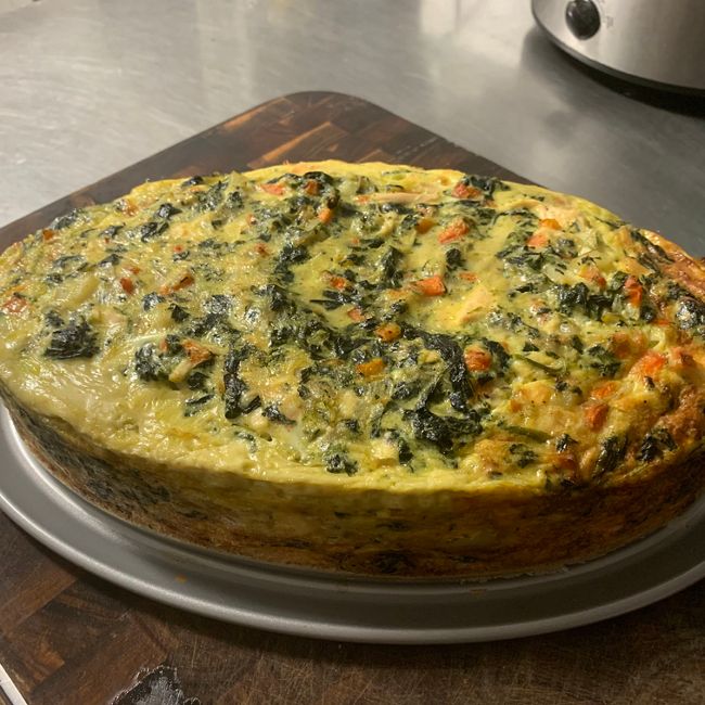 Roast Chicken & Vegetable Frittata With Brie