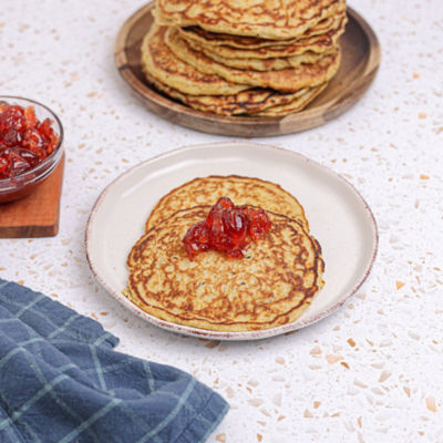 Quinoa Pancakes with Cherry Compote