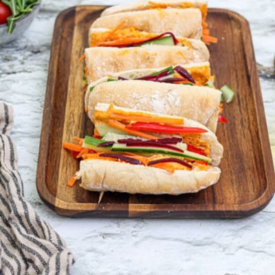 Rainbow Veggie & Hummus Sandwich