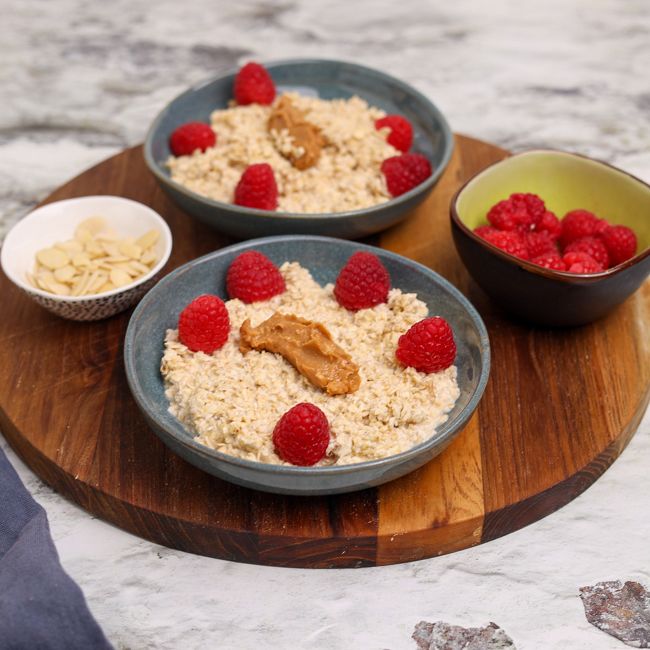 Raspberry & Almond Butter Overnight Oats