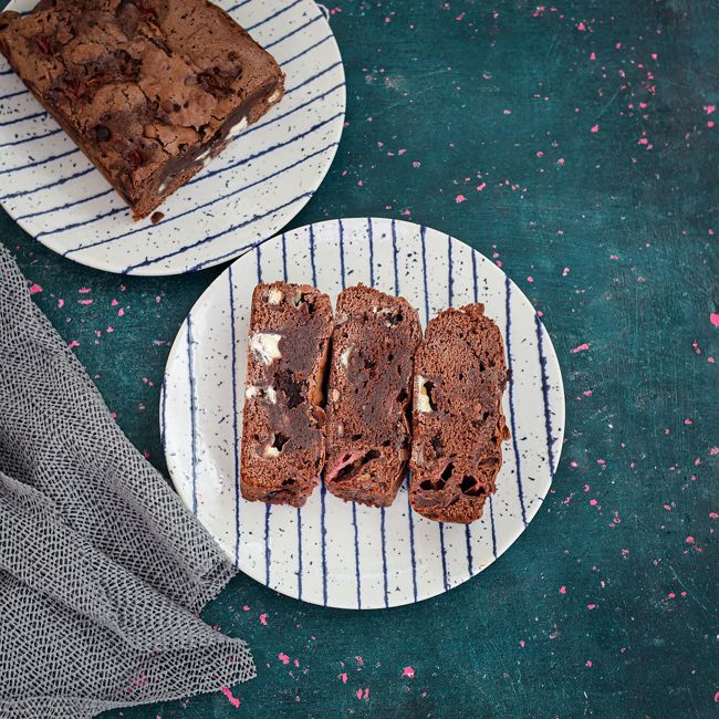 Raspberry & White Choc Brownies