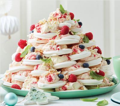 Raspberry Cream & Meringue Tree