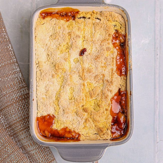 Rhubarb Crumble with Custard