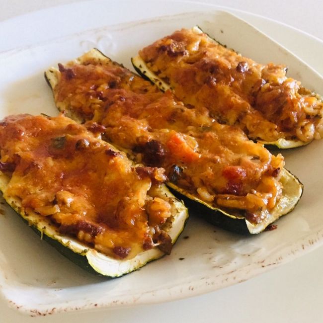 Cheesy Stuffed Zucchini