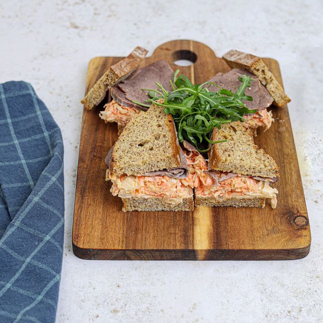 Roast Beef Sandwich with Horseradish Slaw